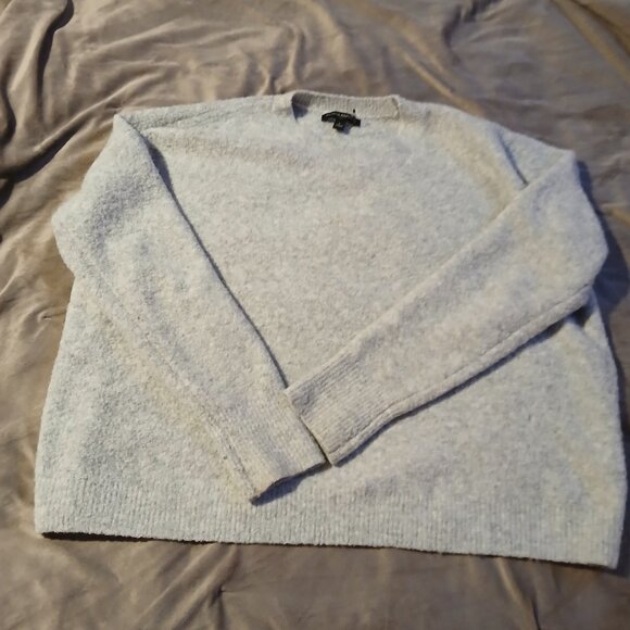 Banana Republic Factory Women's Textured Crew Neck Sweater SZ L  Gray GUC - Picture 1 of 6